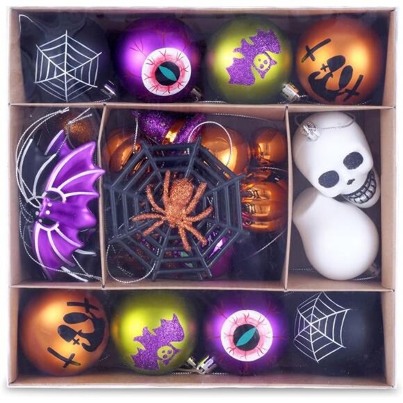 28ct Halloween Ball Ornaments Set, Shatterproof Tree Decorations - Picture 1 of 7